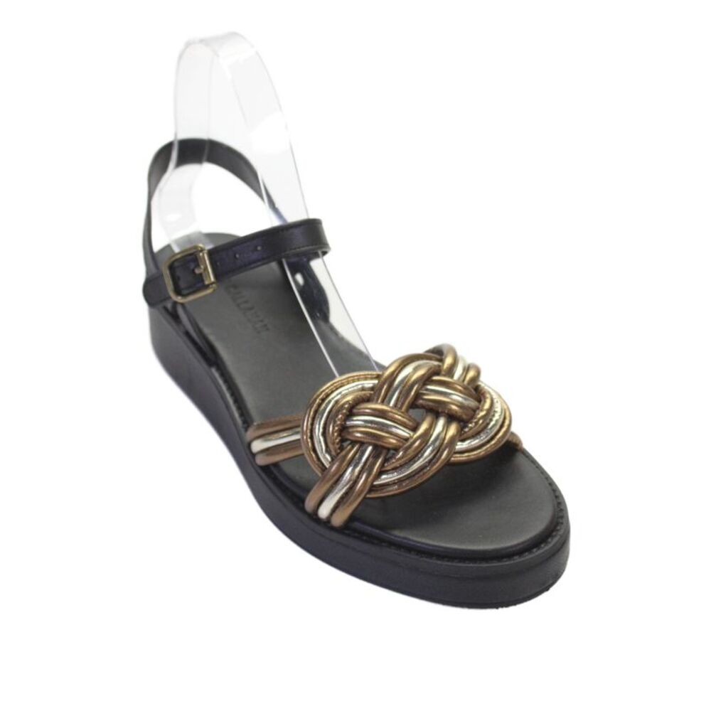 Caron Callahan Womens Metallic Ankle Strap Platform Sandals Black Size 38 8